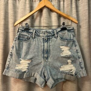 Hollister Light Blue Distressed Jean Shorts